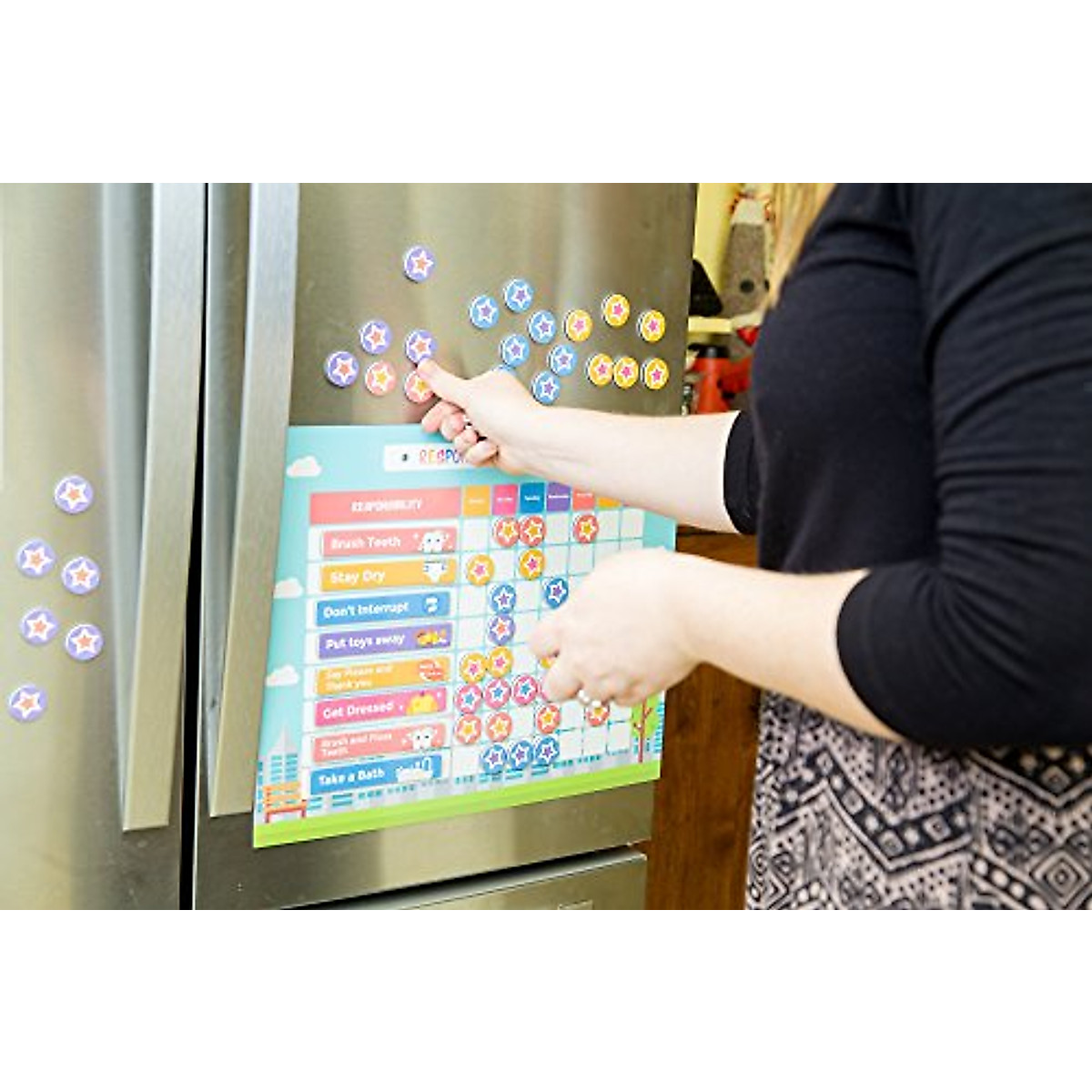 Trend Enterprises Belohnungstafel – 25 Blätter Mit Sternstickern, Für Kinder, Zur Zielverfolgung, 21x28 Cm