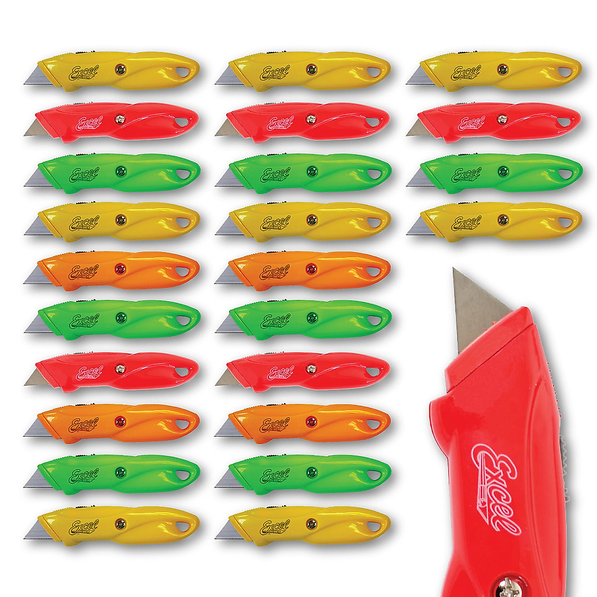 Excel Blades Retractable Box Cutters – 25 Pack