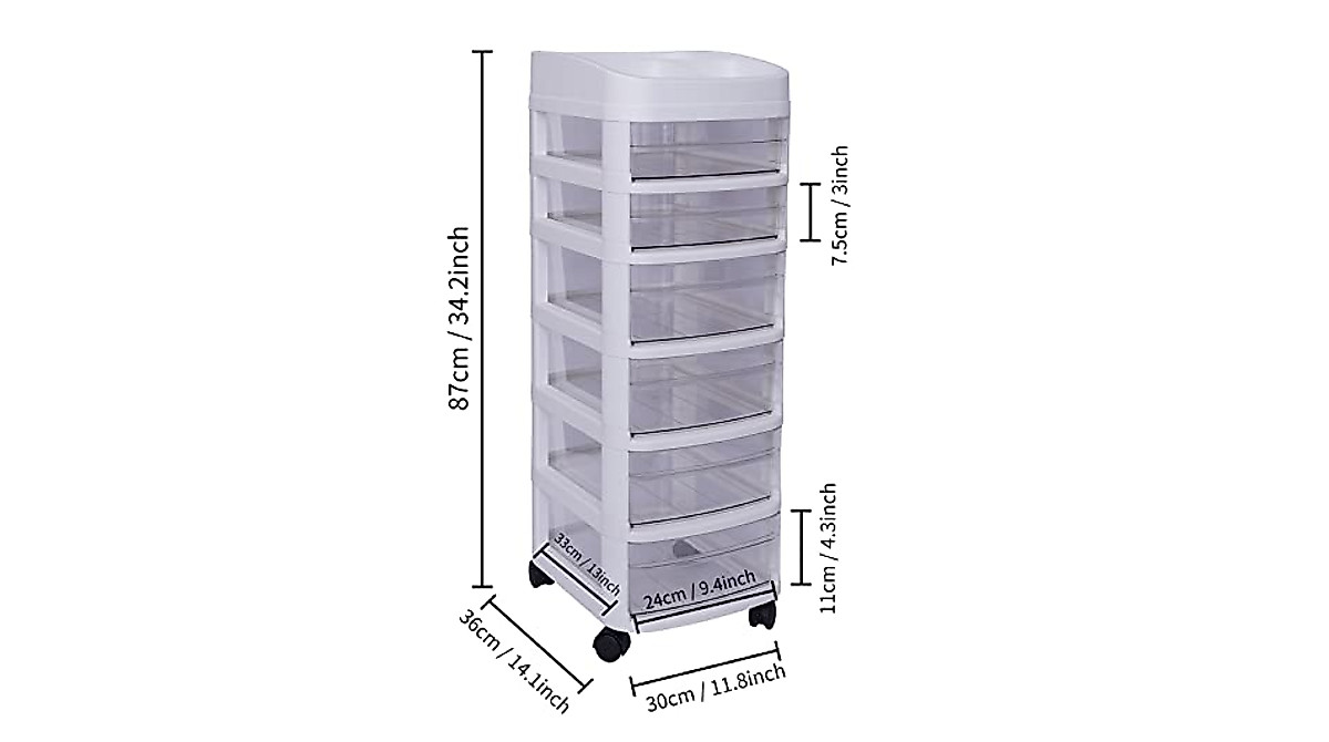 Kaibrite 6-Drawer Storage Cart for Makeup & Crafts