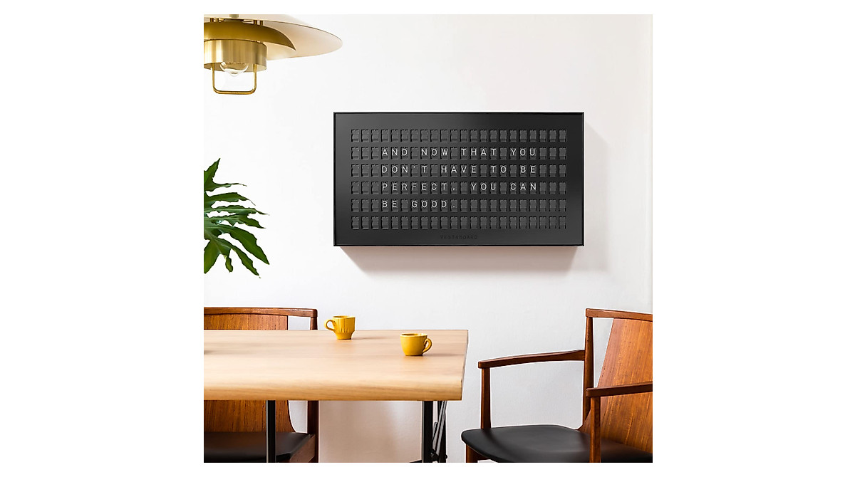 Vestaboard Flagship Black 42” Smart Split-Flap Display | Dynamic Messaging