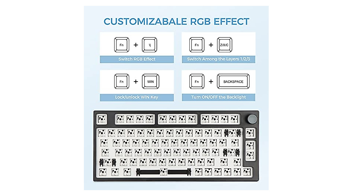 EPOMAKER TH80 Pro Gaming Keyboard Kit - Hot Swappable
