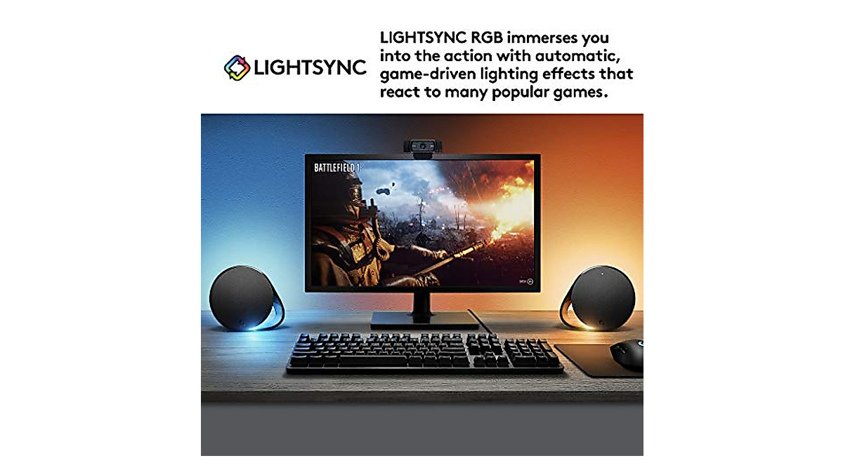 Logitech G560 Gaming Speakers with 7.1 DTS:X LightSync RGB - Black