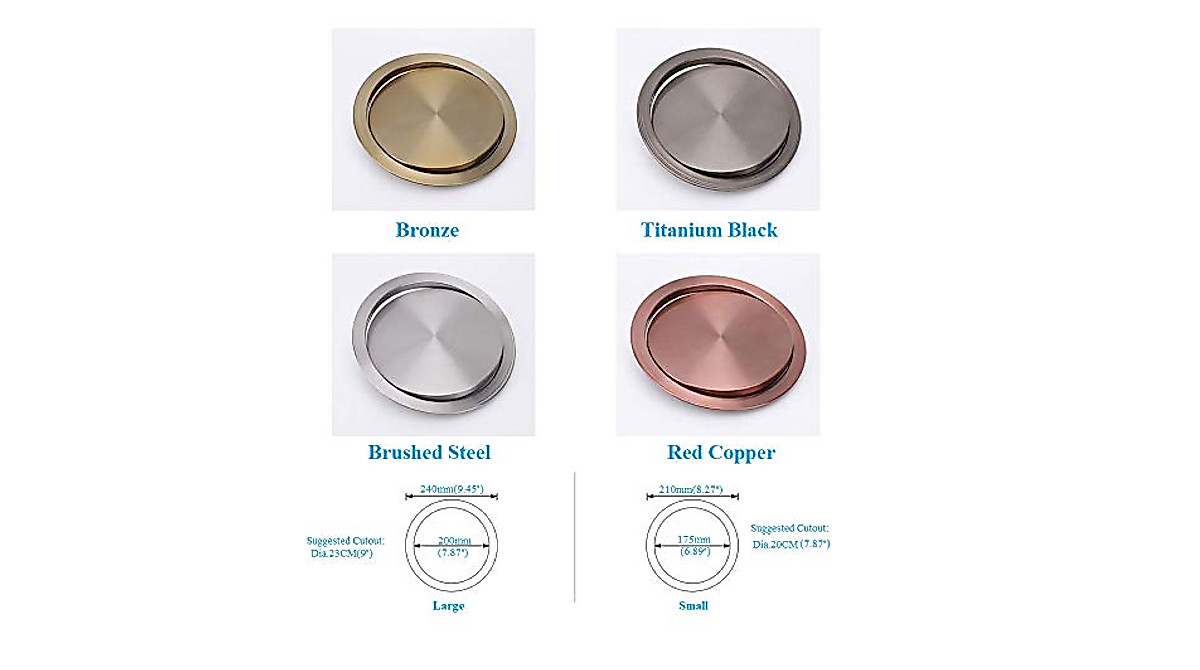 Flush Built-in Trash Chute - Stylish Bronze Lid