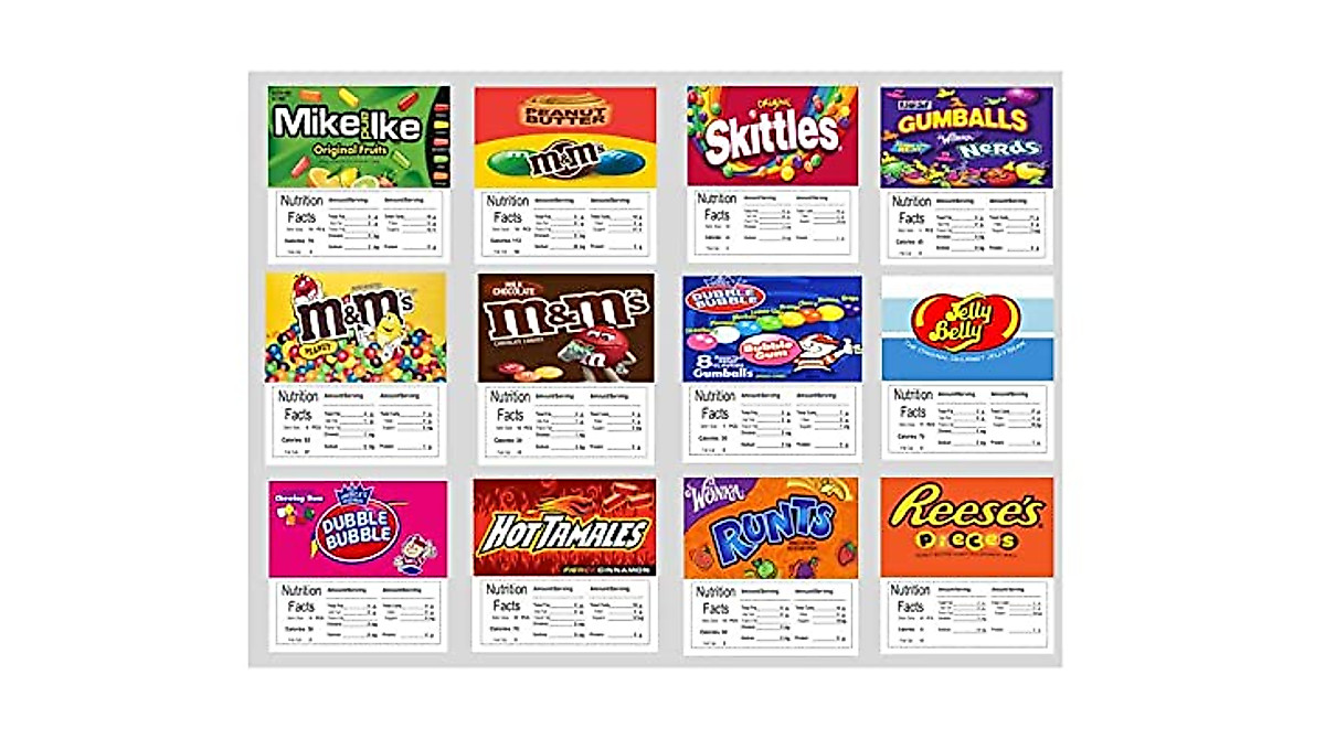 Durable Nutrition Label Stickers for Vending (12 Pack)