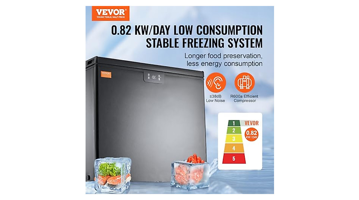 VEVOR 10 Cu.ft Chest Freezer - Compact & Quiet Storage