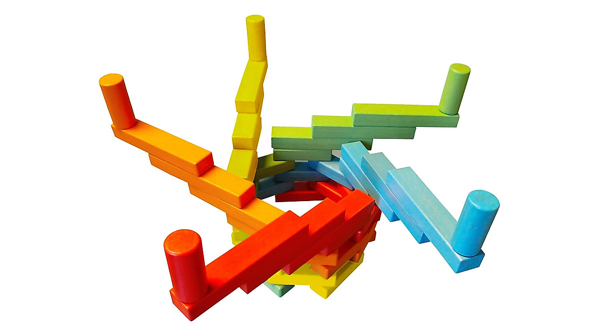 Wooden Bricks 45 Magnetic Building Blocks - Fun for Kids