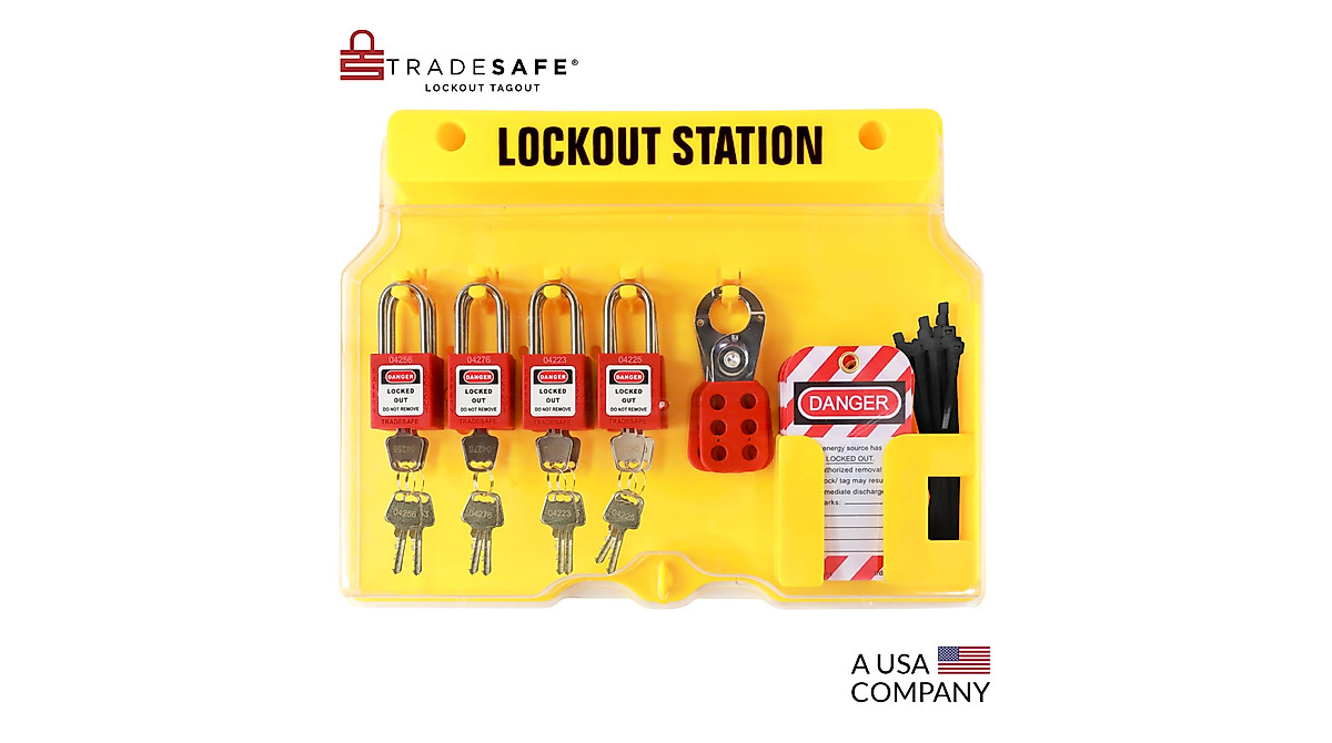 TRADESAFE Lockout Tagout Station - OSHA Compliant Safety