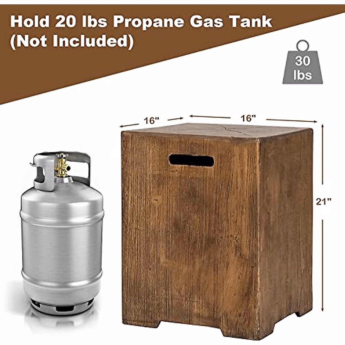 Renatone 16” Propane Tank Cover Table - Outdoor Storage