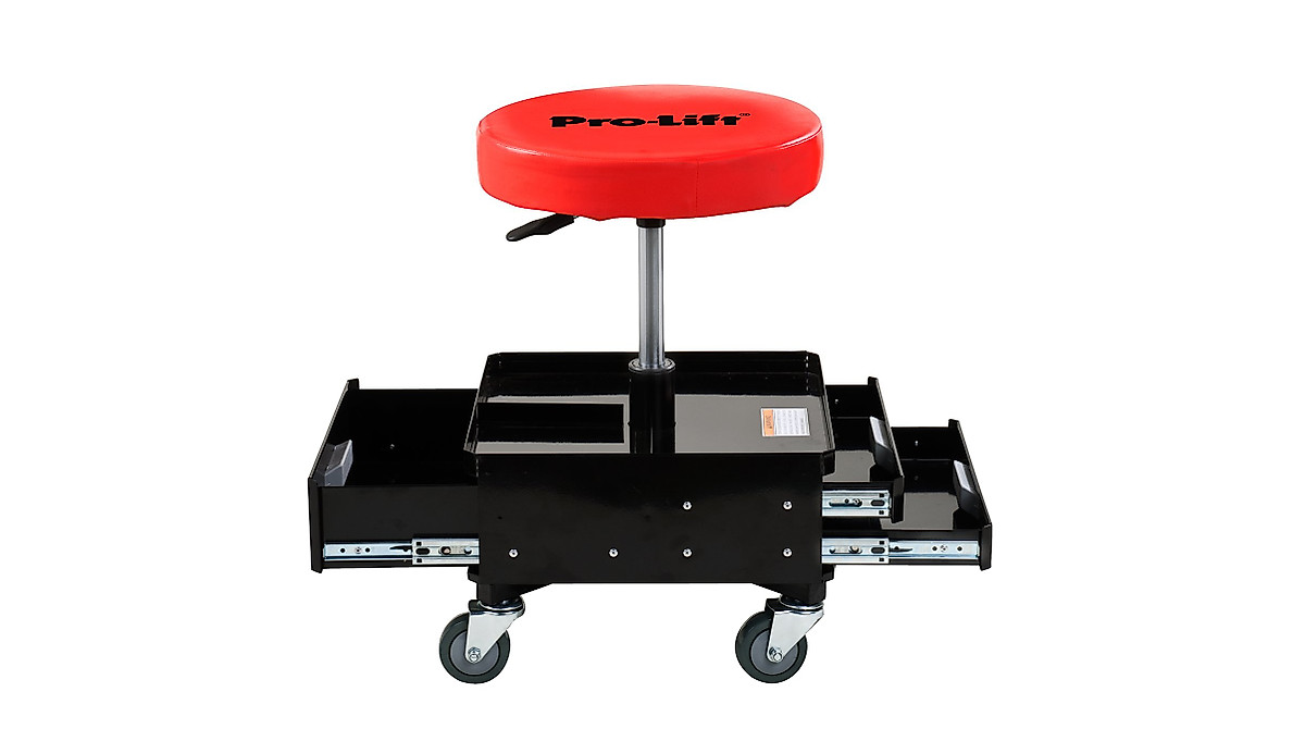 Pro-Lift C-3100 Pneumatic Chair with Tool Trays - 300 lb Capacity