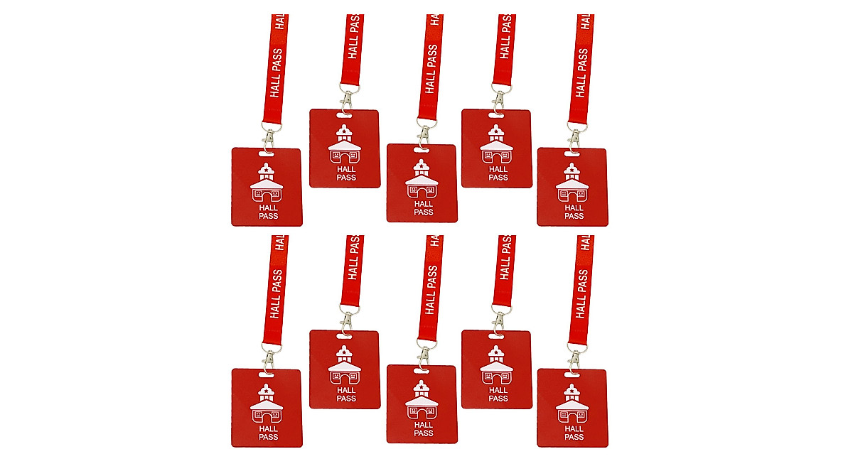 Durable Red Hall Passes for Classroom Management | BEMAXYE