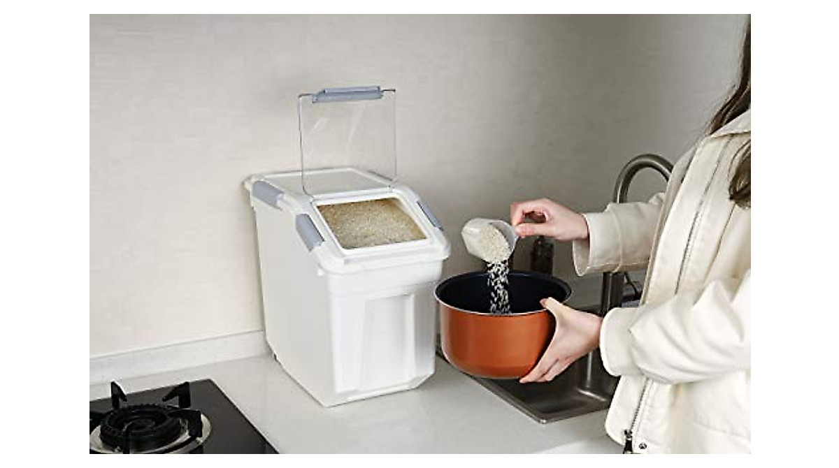 Rice Storage Container with Wheels & Locking Lid - 15L Capacity