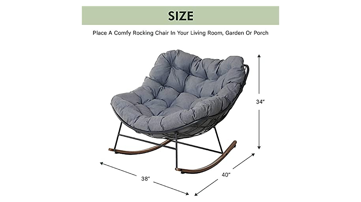 Outdoor Rocking Chair - Modern Steel Design for Patio & Garden