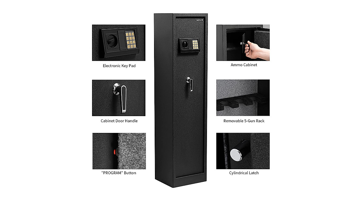 RPNB Rifle Safe with Electronic Lock – Secure 5-Gun Storage