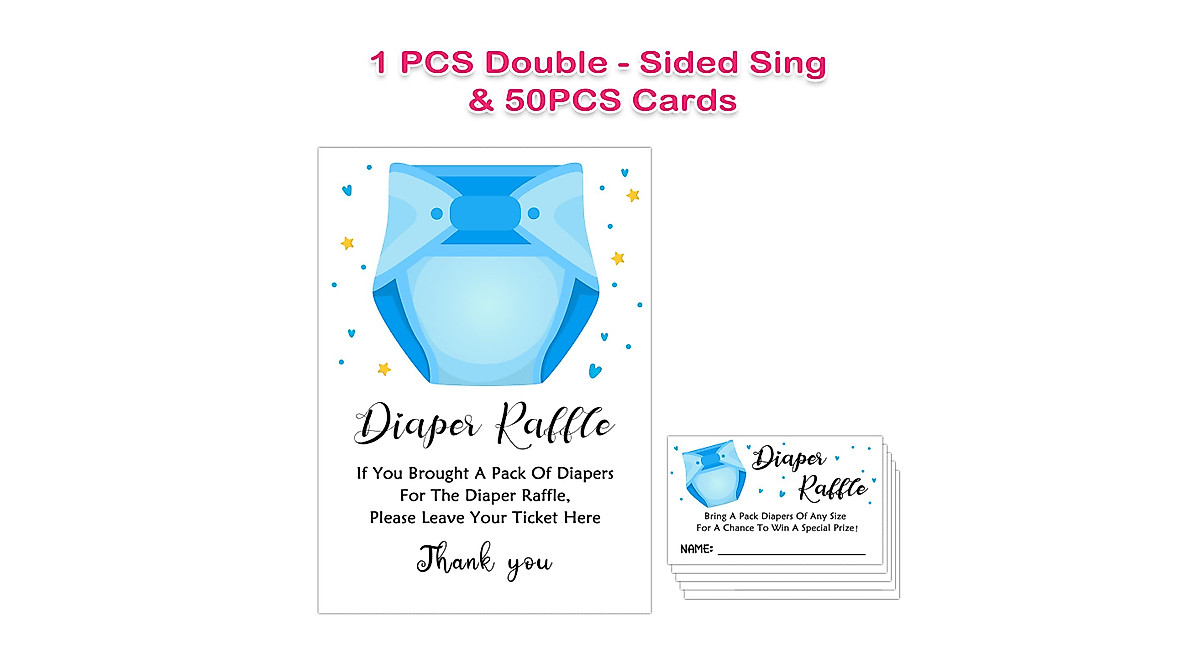 Blue Diaper Raffle Baby Shower Game Kit - Fun & Easy for Boys!