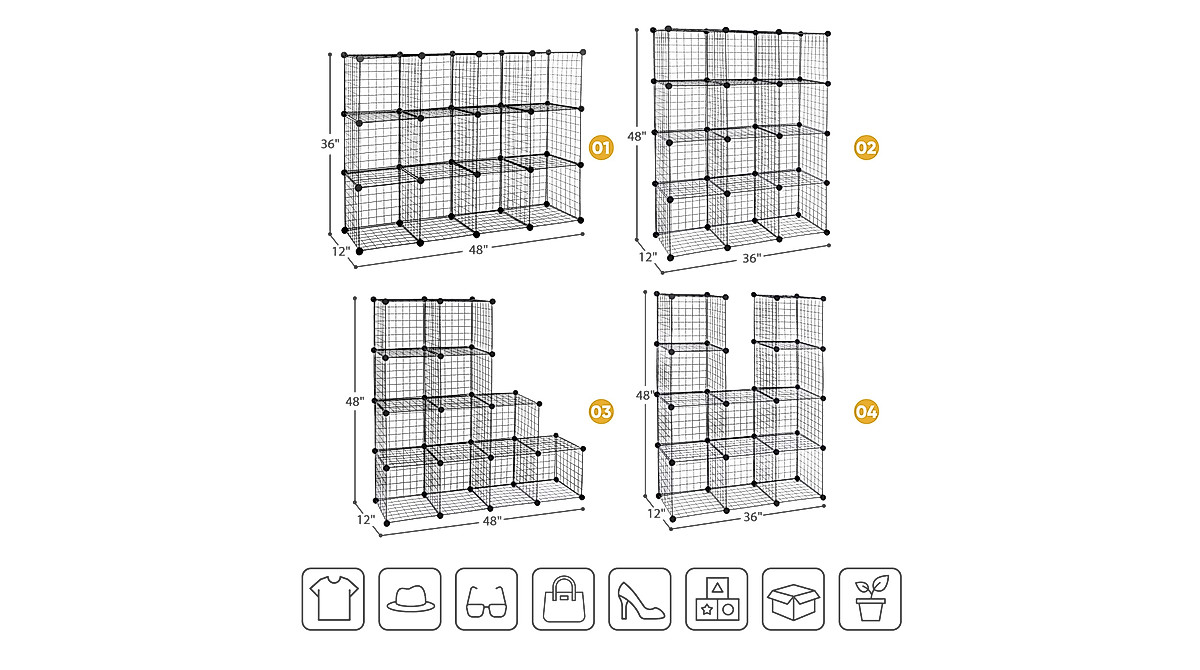 Buy SUPER DEAL 12-Cube Modular Storage Organizer Today