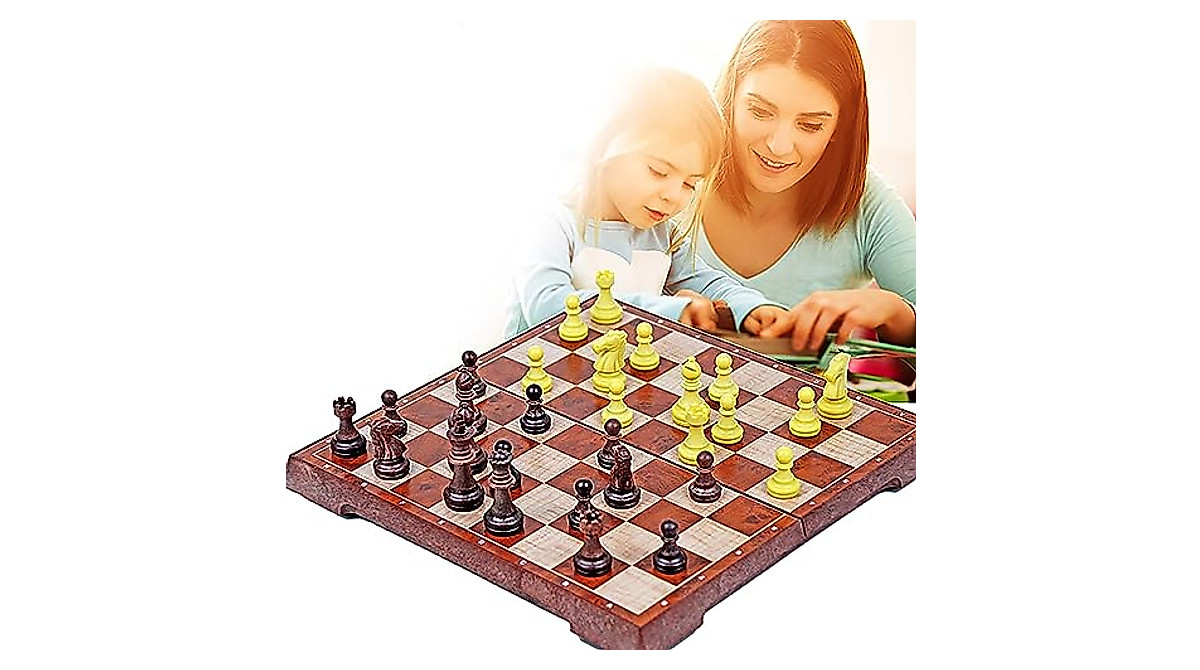 Travel Magnetic Chess & Checkers Set - 2-in-1 Portable Fun