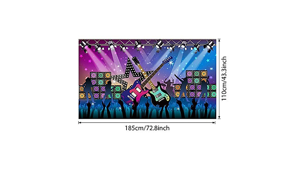 Karaoke Party Decorations - Large Rock Star Backdrop Banner