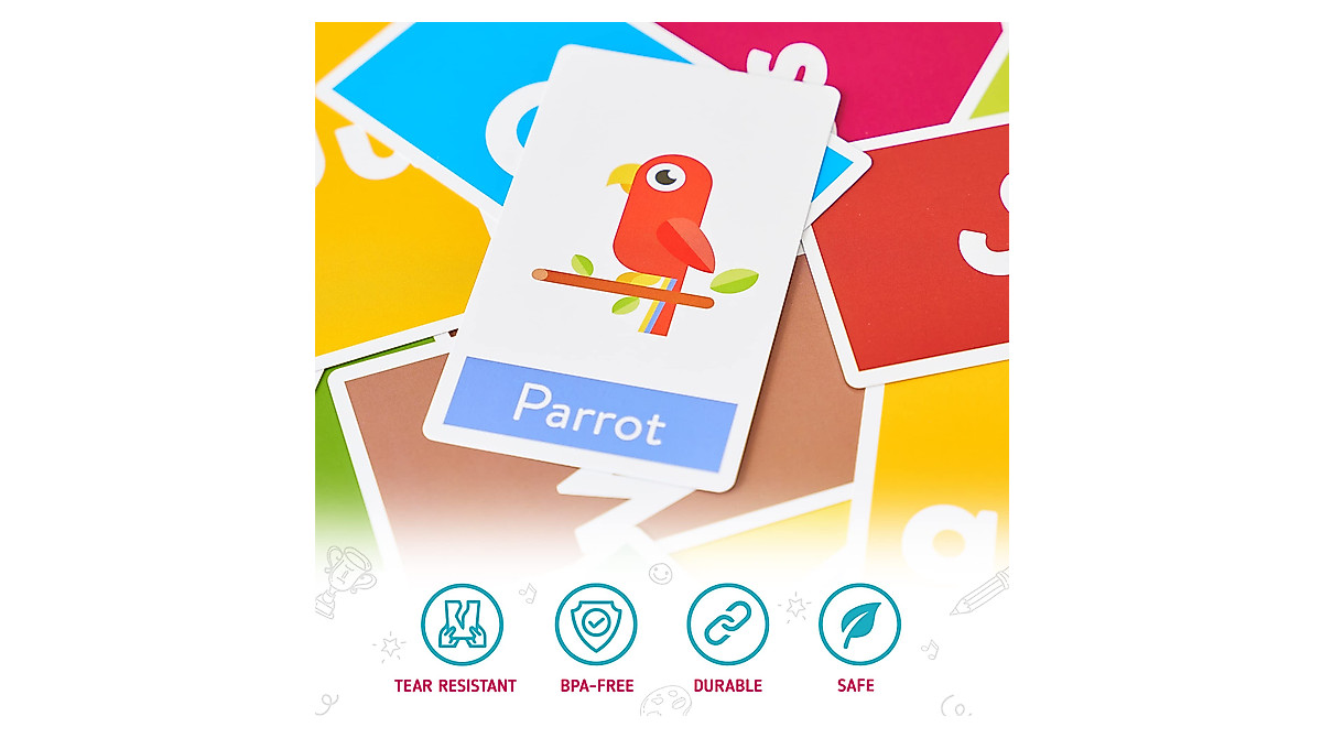 Merka Toddler Flash Cards - Educational Alphabet, Numbers & Shapes