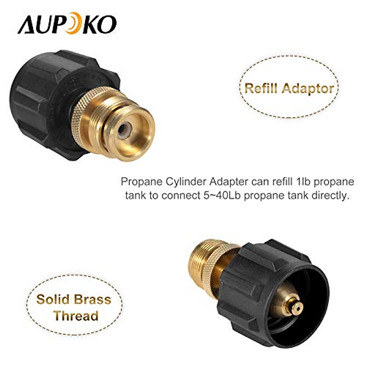 Aupoko 1LB Propane Tank Adapter for Grill & Camp Stove