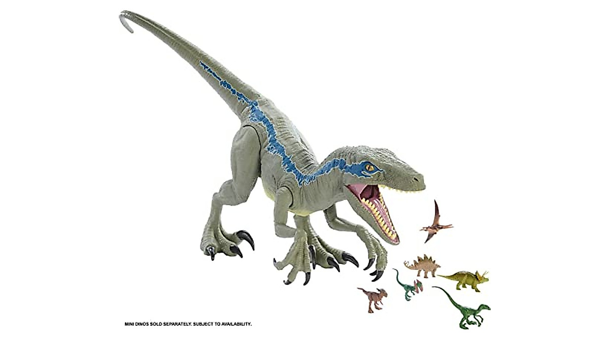 Super Colossal Velociraptor Blue Action Figure - 3.5 ft