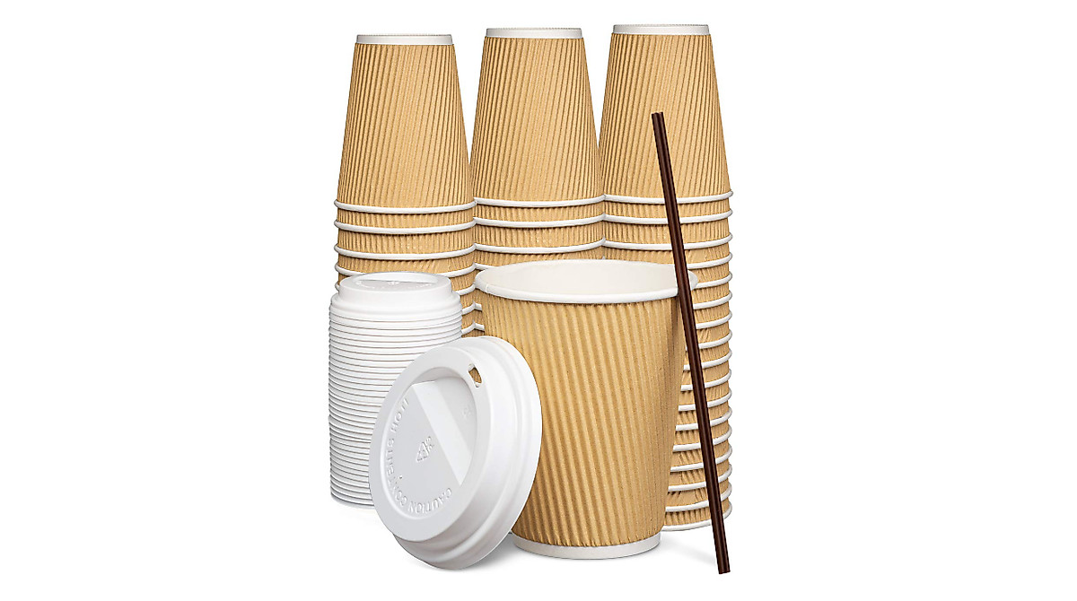 Comfy Package Insulated Coffee Cups - 50 Sets of 12 oz
