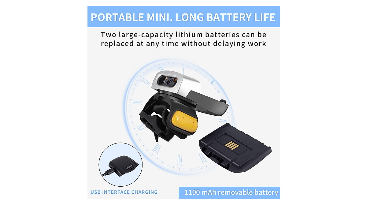 Symcode Bluetooth 2D Ring Barcode Scanner - Long Range & Portable
