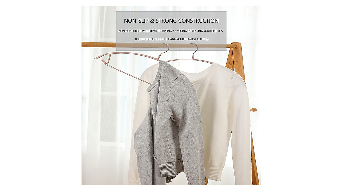 PJJXMY Rubber Coated Contour Hangers - Heavy Duty Suit & Sweater Hangers