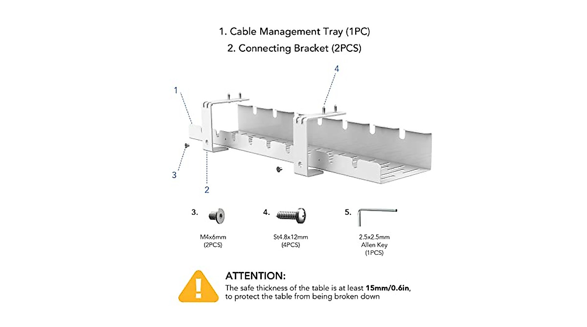FLEXISPOT Cable Management Tray – Tidy Your Desk