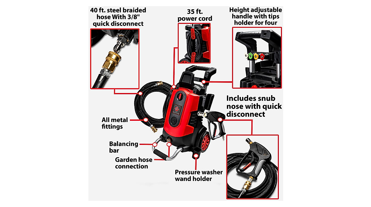 Adam's Polishes 2000 PSI Electric Pressure Washer - Powerful Clean