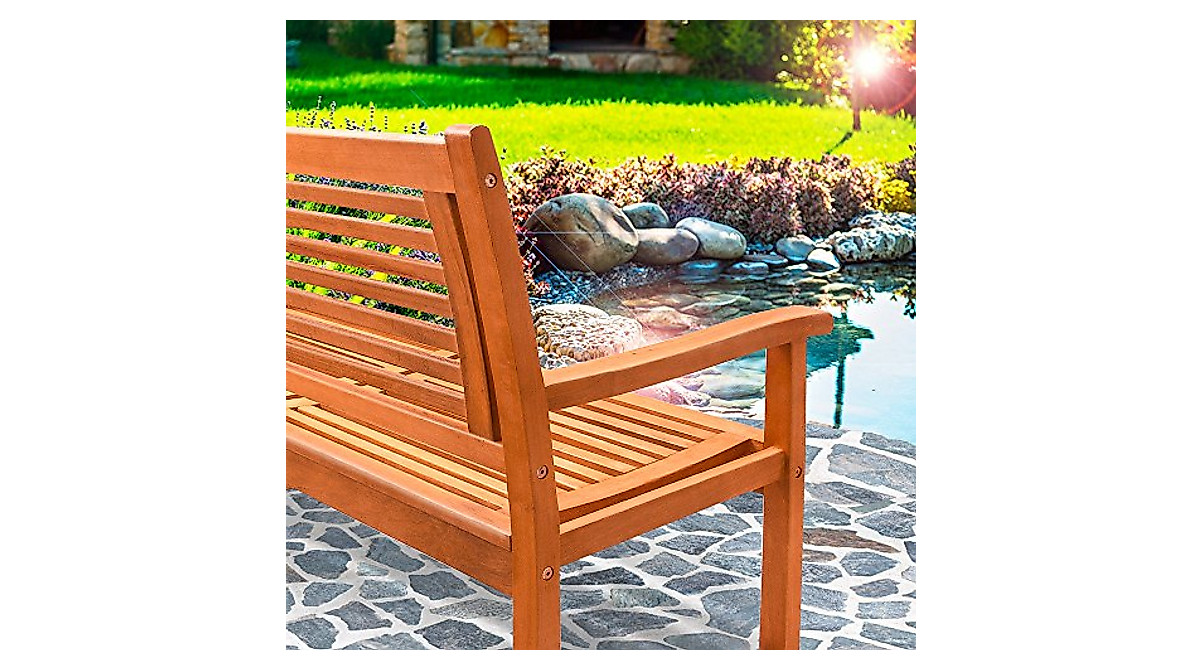 Cucunu Eucalyptus Outdoor Bench | 350 Lbs Capacity
