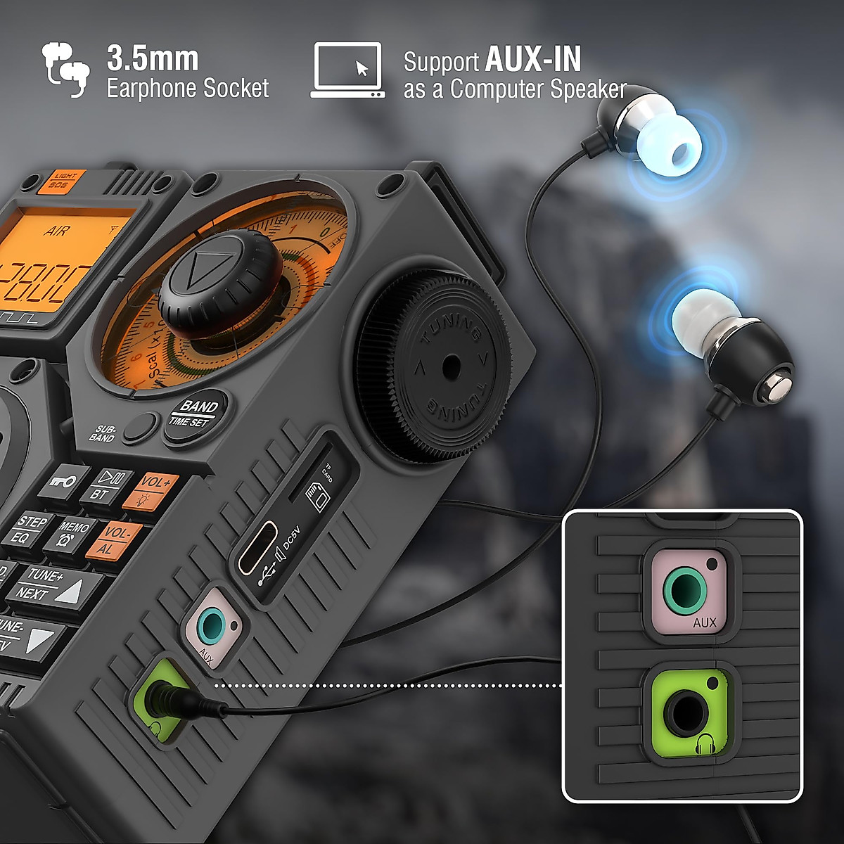 Raddy RF320 APP Control Shortwave Radio, AIR/FM/AM/VHF/SW/WB Receiver ...