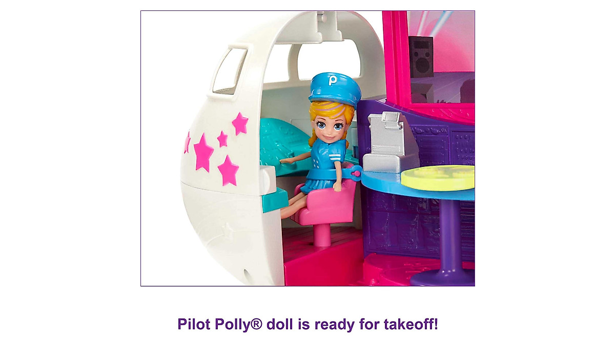 Polly Pocket Flying Jet Playset - Fun for Ages 4+
