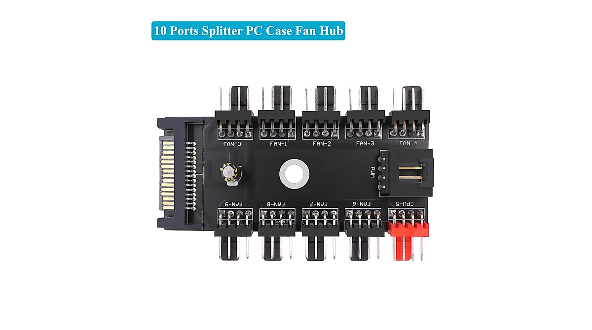 Fancasee 4-Pin PWM Fan Power Splitter Hub for PC Cooling Fans