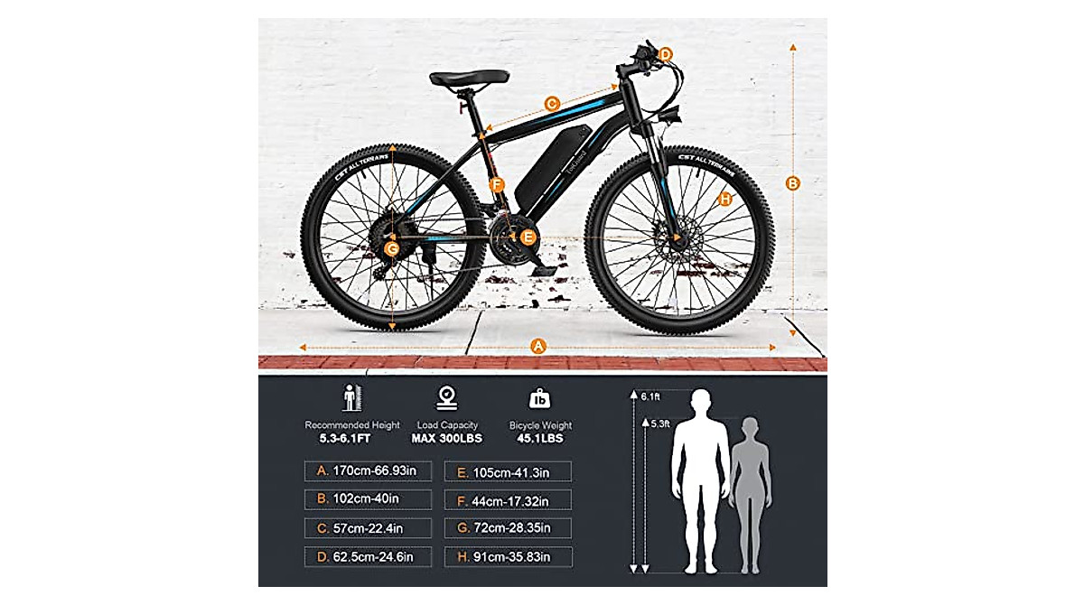 TotGuard Electric Bike for Adults – 350W Power & 19.8 MPH Speed