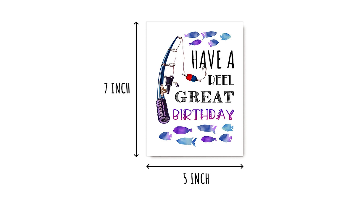 Funny Fishing Birthday Card - Unique Reel Great Greetings