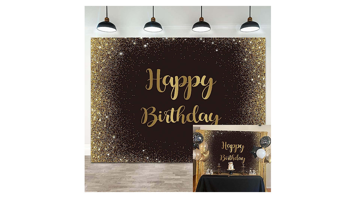 Backqin Yellow Rose Leopard Print Theme Happy Birthday Backdrop ,Happy Photography Background For Girl,women, Sister, Daughter. Party Banner Dessert Table Decorations, Photo Props,4x6 Ft - View #6