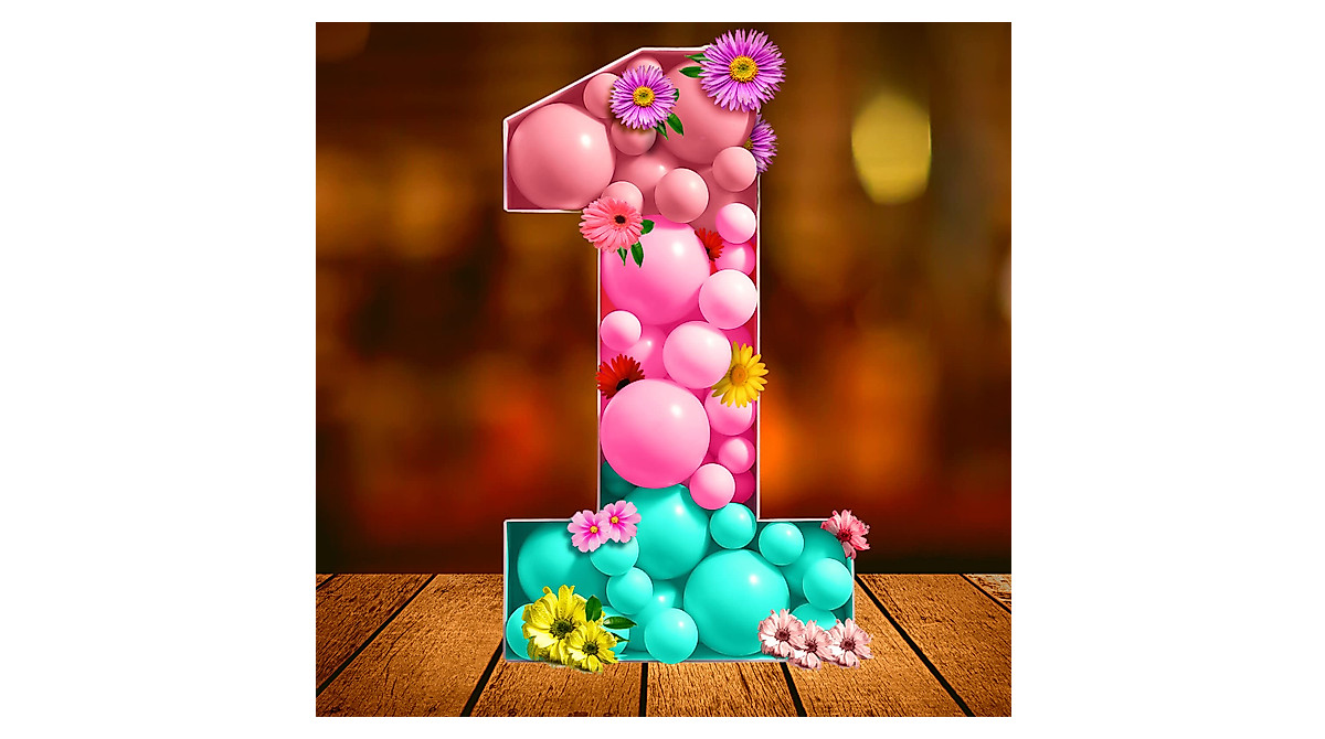 3ft Balloon Frame Number 1 - Perfect for First Birthdays