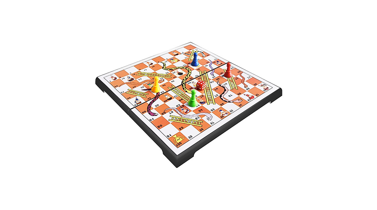 Magnetic Folding Snakes & Ladders Game Set Portable Family Board Game
