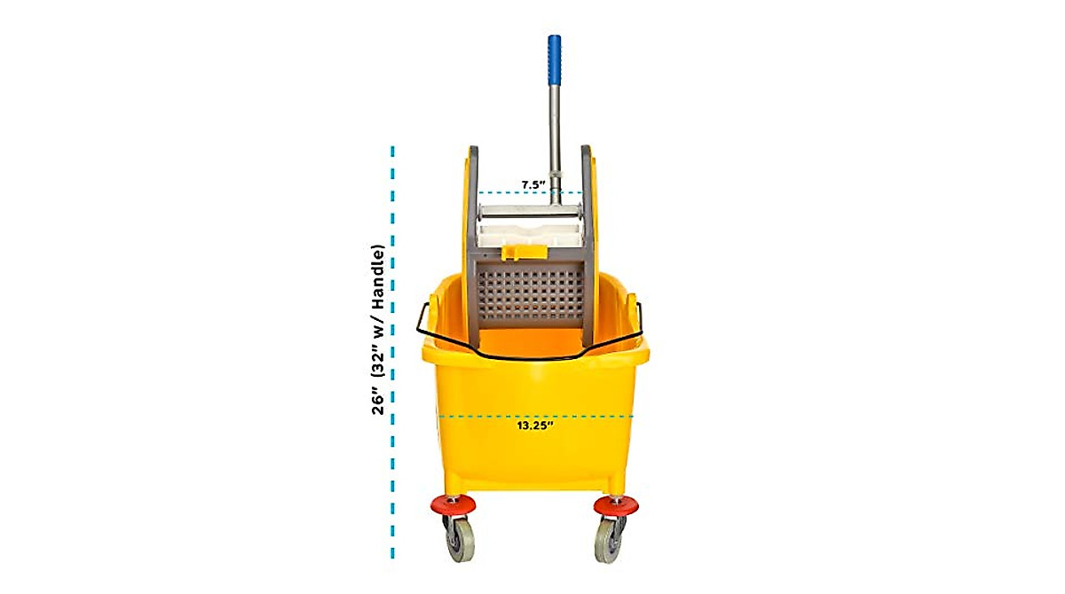 Alpine Mop Bucket with Side Press Wringer - 36 Qt