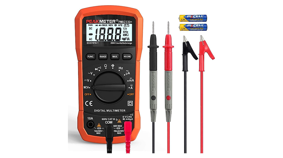 Auto-Ranging Digital Multimeter with NCV and Backlit Display