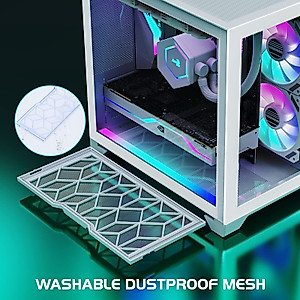 GIM Micro ATX Gaming PC Case with Tempered Glass & Lighting