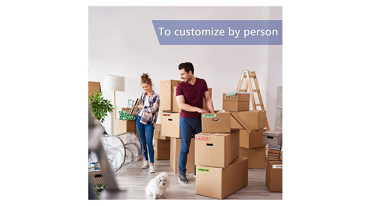 Printholic 960 Count Moving Labels - Color-Coded & Customizable