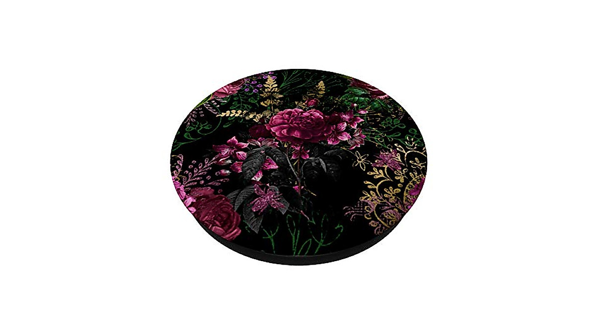 Gothic Floral Dark Peony Rose PopSocket - Elegant & Swappable Grip