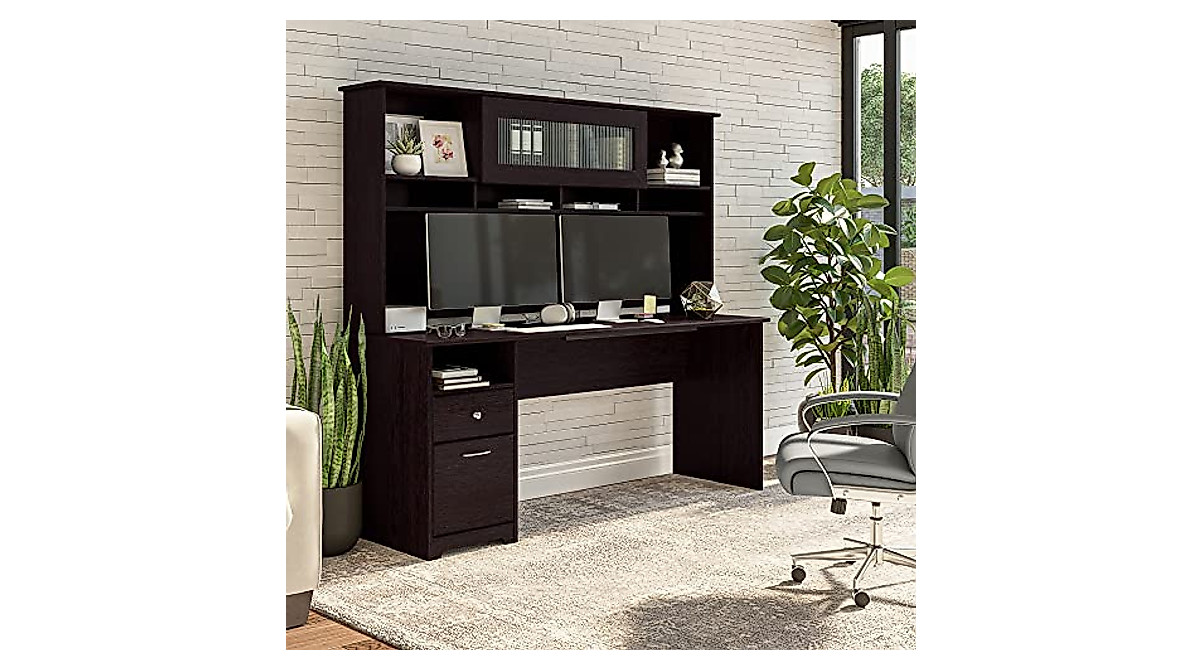 Bush Furniture Cabot 72W Computer Desk with Hutch