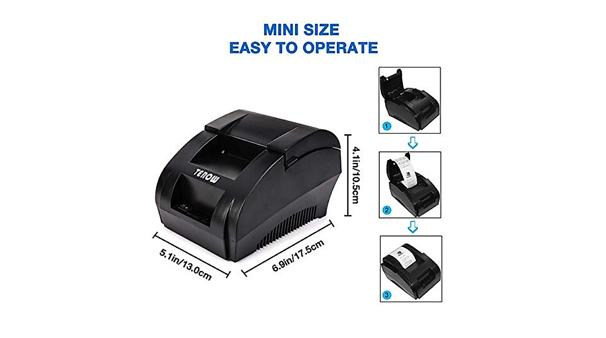 TEROW Thermal Receipt Printer 58mm USB for Fast POS Printing