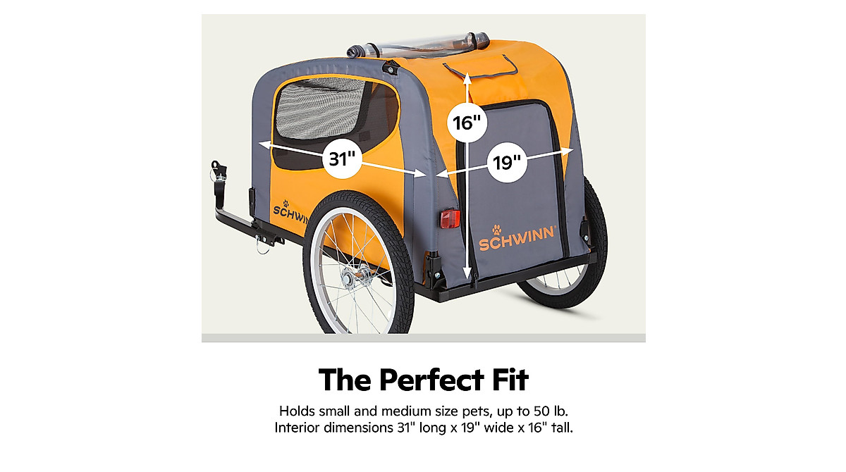 Schwinn Rascal Bike Pet Trailer for Small & Large Dogs | Lightweight & Safe