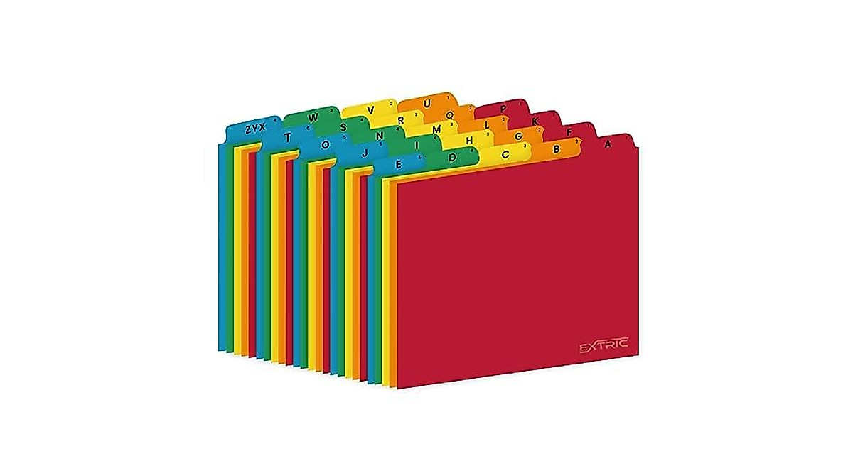 25 Alphabet Dividers – Letter Size File Dividers, Heavyweight Manila ...