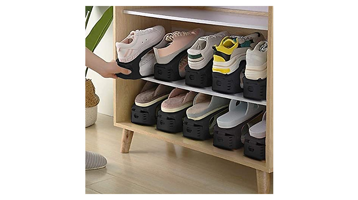 Adjustable Shoe Risers - Maximize Closet Storage Space