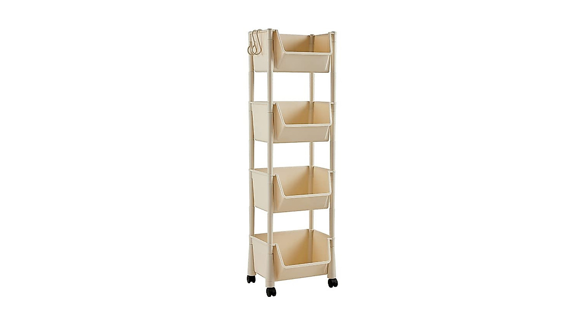 Large Movable Bookshelf with Wheels - Easy Assembly & Strong Structure