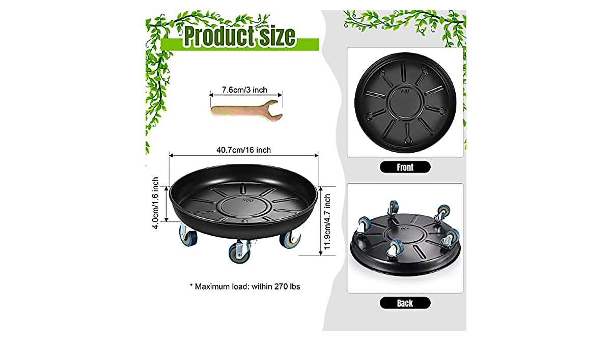 Heavy Duty Black Flower Pot Movers - Effortless Plant Transportation